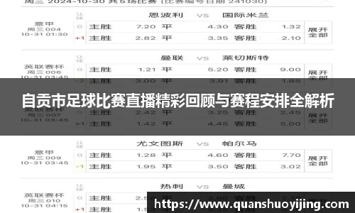 自贡市足球比赛直播精彩回顾与赛程安排全解析